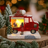 Nouvelles décorations de Noël pour camions de nourriture sur glace, micro-paysages, petits ornements, maisons lumineuses, cadeaux