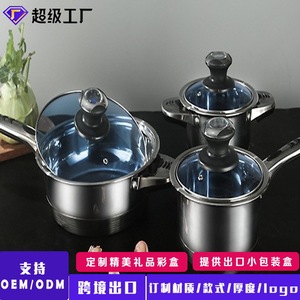 ชุดเครื่องครัวสแตนเลส 6 ชิ้น ทนความร้อน ป้องกันสนิม ใช้งานทนทาน ทำความสะอาดง่าย ชุดหม้อหุงต้มสำหรับครัว - Product Image 2