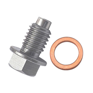 M10*1.5 Stainless Steel Magnetic Oil Drain <b>Plug</b> With Copper Gasket For Engine Oil Pan - Product Image 3
