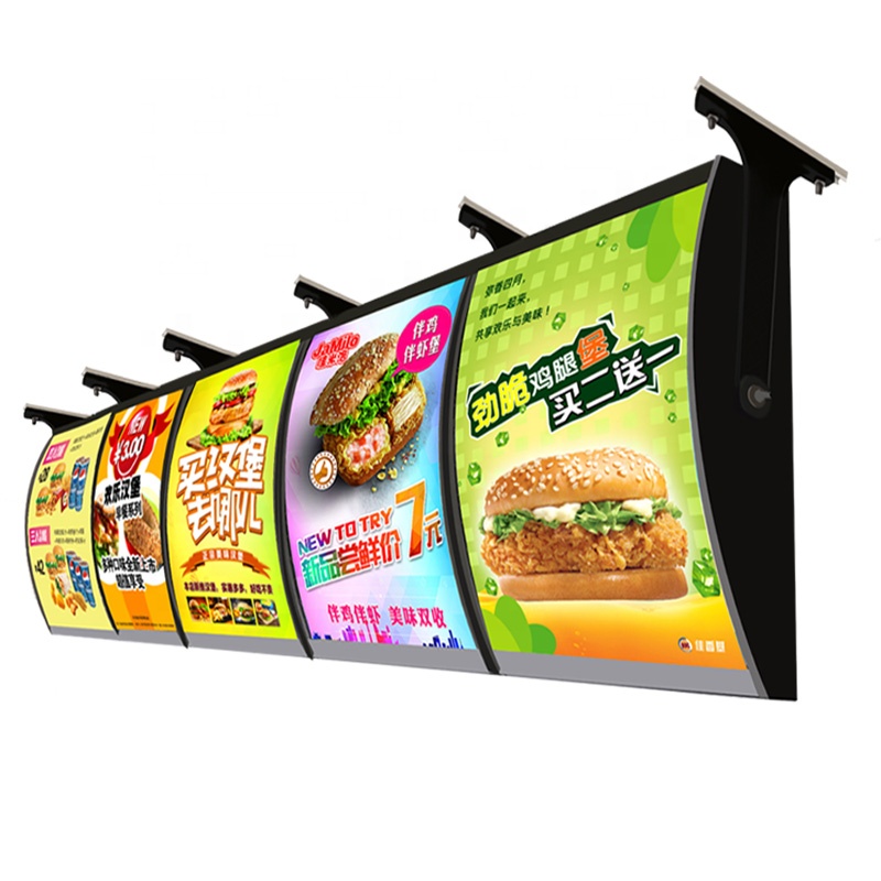 Fastfood Cafe Menubord Display Verlicht Led Menu Backlit Reclame Bestelling Eten Reclame Lichtbak