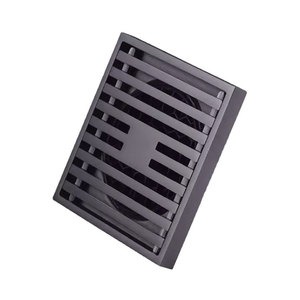 Siphon de sol moderne en laiton gris anthracite anti-odeur finition mate pour salle de bain, douche et <span class=keywords><strong>machine</strong></span> <span class=keywords><strong>à</strong></span> <span class=keywords><strong>laver</strong></span> avec installation facile - Product Image 1