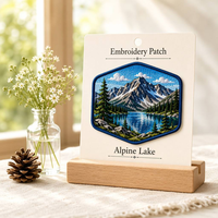 Patchs de paysages naturels personnalisés à coudre en chenille, badges brodés, patchs brodés avec logo personnalisé pour l'extérieur