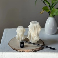 Bougie parfumée en forme de sculpture abstraite, texture ondulée 3D, pour décoration de table ou d'intérieur