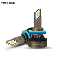 TECH-KING Phares de voiture LED haute performance et haute puissance 112W Éclairage automobile H4 Double lampe avec ventilateur haute vitesse Ampoule de phare LED