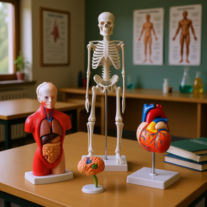 Ensemble de modèles d'anatomie humaine 3D, 4 pièces, cerveau, squelette, cœur, torse, équipement éducatif pour étudiants de 12 à 14 ans - Product Image 2