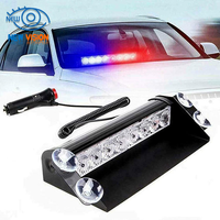 Universal Car Dashboard Ventosa Montaje RGB Multicolor LED Estroboscópico Luz de advertencia Carcasa de aluminio Negro