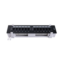 Panel de Conexiones Cat6 Mini de 12 Puertos UTP para Montaje en Pared, Terminación RJ45 Tipo 110/Krone para Redes SOHO y Domésticas