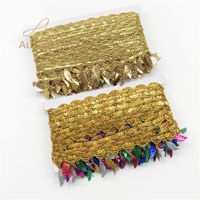 Accessoires de vêtements DIY, franges ethniques, ruban tressé pour costume de danse latine, dentelle décorative scintillante pour chapeau