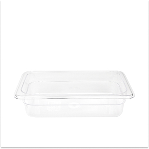 Conteneur GN 1/4 65MM transparent sans couvercle, polycarbonate de qualité alimentaire, réutilisable pour la présentation d'aliments froids - Product Image 1