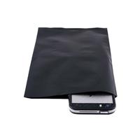 Sac auto-scellant noir pur à fond plat en LDPE, résistant à l'humidité, conducteur, anti-UV, scellé à chaud pour archives de fichiers