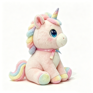 Peluche de unicornio para regalo de cumpleaños, lindo peluche de unicornio para amantes de los unicornios, lindo animal de peluche sentado para niños - Product Image 3