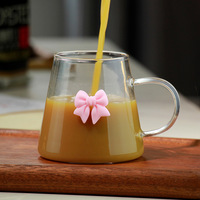 Tasse à café en verre martelé à haute teneur en borosilicate tasse à thé en verre à boire résistant à la chaleur avec poignée et conception de fleurs personnalisée