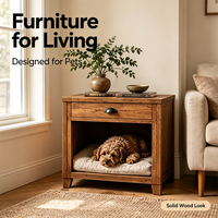 Table de chevet multifonctionnelle pour chat et animal de compagnie avec tiroir de rangement et cadre robuste