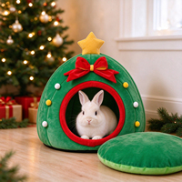 Nichoir semi-fermé festif pour petits animaux, nid douillet en polaire pour hamster, lapin ou ours doré, idéal pour jouer et se reposer, vente en gros