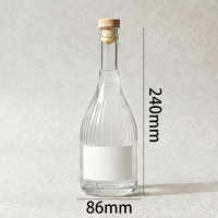 Bouteille en verre cannelé de 520 ml en verre de haute qualité, vide, pour jus, spiritueux, liqueur, whisky, boissons – Vente en gros