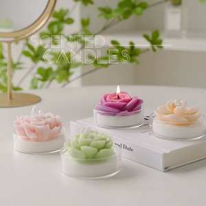 Soy Wax Luxurious Birthday Wedding Christmas Scented Aromatherapy Home Decorative New Flower Glass Jar <b>Candles</b> - Product Image 4