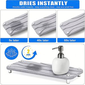 Instant Dry Stone <b>Kitchen</b> Sink Organizer Sponge Holder <b>Kitchen</b> Counter Sink Water Diatomite Coaster Absorbing Stone Mat - Product Image 6