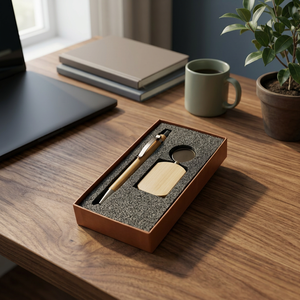 Custom Wooden <b>Key</b> Chain Pen Set Natural Wood Keyring Gift Box for Corporate Promotion - Product Image 4