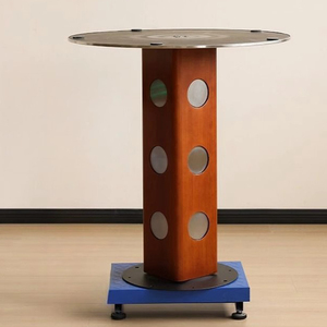 Cơ sở thép không gỉ hiện đại bàn ăn cơ sở gỗ rắn + Bàn đá thiêu kết thân thiện với môi bền nhỏ gọn đàm phán nhỏ - Product Image 3