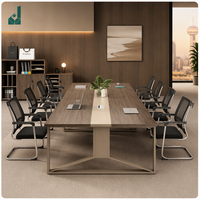 Table de conférence moderne en MDF pour 10 personnes, salle de réunion, forme oblongue, ensemble de bureau et de chaises de réception