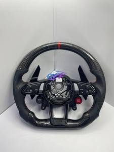 Volant en fibre de carbone de style course rouge, cuir sport de luxe <span class=keywords><strong>Audi</strong></span> TT TTS TTRS R8 V8 <span class=keywords><strong>V10</strong></span> A6 A3 A5 Compatible - Product Image 6