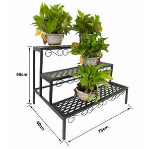 Extérieur et intérieur <span class=keywords><strong>en</strong></span> métal fleur rack 3 niveaux-<span class=keywords><strong>escalier</strong></span> conceptions <span class=keywords><strong>en</strong></span> métal fleur <span class=keywords><strong>porte</strong></span>-plantes - Product Image 2