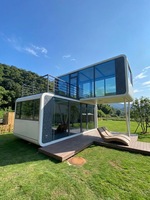 Maison préfabriquée moderne à 2 étages prête à être expédiée, maison en conteneur, cabane en verre, villa modulaire