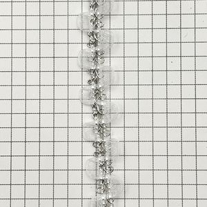 Ruban de dentelle en organza noir et blanc de style coréen de 1 cm avec fil doré en forme de Z pour <span class=keywords><strong>poupées</strong></span> et vêtements pour enfants - Product Image 6