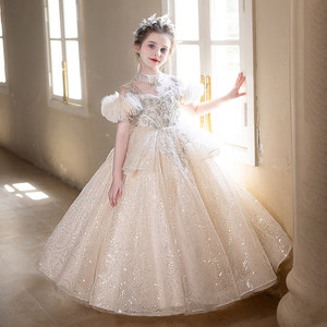 Abito <span class=keywords><strong>da</strong></span> damigella d'onore di lusso per bambine, abito <span class=keywords><strong>da</strong></span> principessa per feste di compleanno e recitazioni - Product Image 1