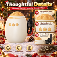 Cadeau de Noël : Balancelle Rechargeable pour Bébé avec Bruit Blanc, Bluetooth, Minuteur 45 Min, Apaisant Portable pour Poussettes
