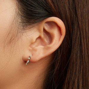 ต่างหูเงินแท้ 925 รูปแมวน่ารัก แฟชั่นต่างหูแบบห่วงสำหรับผู้หญิง - Product Image 6