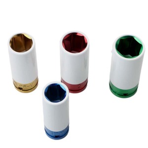 Colored Tire Protector <b>Socket</b> Set 5 Piece 1/2 Inch Extended Metric Auto Repair Tools - Product Image 1