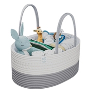 Panier à couches tissé avec couvercle à poignée Panier à couches avec séparateurs pour bébé