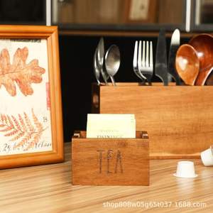 Caja de Almacenamiento de Té Twinings, Organizador de Escritorio de Madera, Porta Bolsitas de Té Rectangular de Madera Maciza para Oficina - Product Image 5