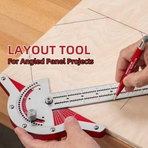 T Square Straight Edge 10 "et 15", <span class=keywords><strong>règle</strong></span> <span class=keywords><strong>de</strong></span> charpentier <span class=keywords><strong>de</strong></span> 20 ", outil <span class=keywords><strong>de</strong></span> mesure d'angle multifonctionnel, <span class=keywords><strong>règle</strong></span> en métal pour le travail du bois - Product Image 2