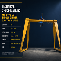 Palans électriques Tav Crane pour applications en chantier de construction, 1-20m, avec garantie de 4 ans, équipement pour inspection par rapport et vidéo