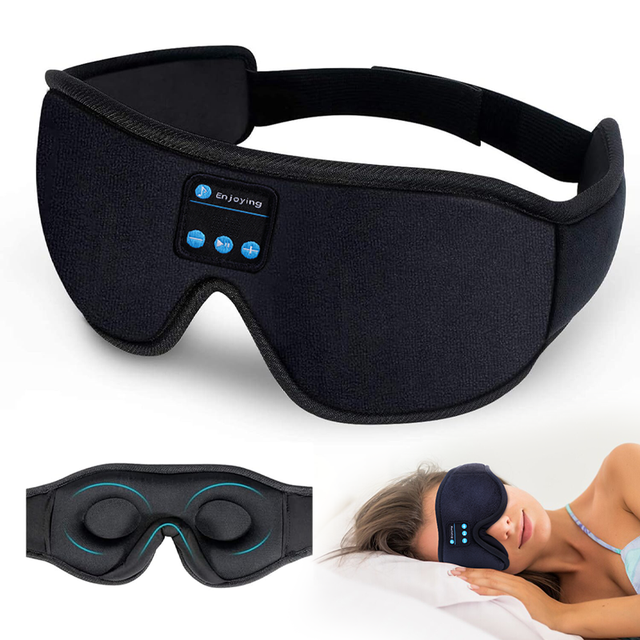 Wireless Sleep Headphones Headband 3D Contoured Memory Foam Eye Mask for Sleeping Relax