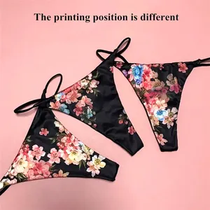 섹시한 카모/레오파드/꽃 숙녀 G-스트링 속옷 인쇄 얇은 벨트 끈 팬티 낮은 상승 단색 여성 팬티 T-백 란제리 - Product Image 6