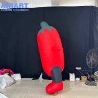 Mascotte gonflable personnalisée en forme de piment rouge, figurine gonflable de personnage de piment pour défilé et événementiel