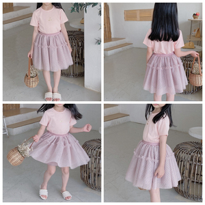 2023 Summer Girls' Clothing Sets Cotton T Shirts Top+Net <strong>Tutu</strong> Skirt 2PCS Suit Princess Baby Kids Children Clothes - Product Image 2