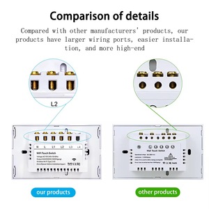 Interruptor Inteligente de Pared Inalámbrico Táctil de 2 Vías con <span class=keywords><strong>Control</strong></span> de Productos Tuya WiFi, Compatible con Apple y <span class=keywords><strong>Google</strong></span> <span class=keywords><strong>Home</strong></span> (Estándar de EE. UU.) - Product Image 4