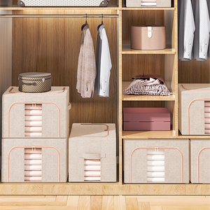 صندوق تخزين قماشي قابل للطي، سعة كبيرة لتخزين الملابس والأثاث المنزلي وألعاب الأطفال وتنظيم الأحذية - Product Image 5