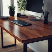 Bureaux de direction minimalistes en bois massif, panneaux robustes et écologiques, poste de travail pour la maison et le bureau