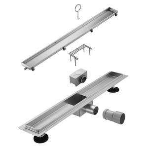 モダンなステンレス鋼リニアバスルーム水平コンセント床排水長方形シャワーチャンネルストレーナー - Product Image 5