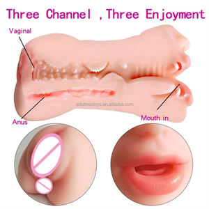 <span class=keywords><strong>Masturbadores</strong></span> Masculinos 3 en 1, Vagina de Bolsillo Realista, Juguete Sexual de Doble Extremo para Hombres, <span class=keywords><strong>Masturbadores</strong></span> de Boca, Vagina y Ano - Product Image 2