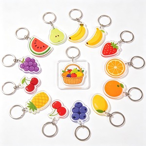 Lote de Mini Llaveros de Acrílico Transparentes con Forma de Frutas Coloridas (Limón, Melocotón) para Tiendas de Regalos - Product Image 2