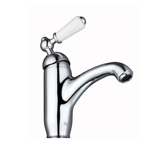 Single Lever Zinc Handle Deck Mounted Polished Single Hole Tap Washbasin Faucet Mixer - Product Image 6
