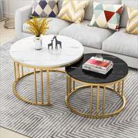 Ensemble de café éthiopien et table d'appoint gratuits, table noire et dorée, table basse élégante et moderne