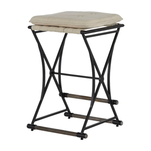 Frederick Counter <b>Stool</b> linen cushion, wooden ,iron Durable High Bar <b>Stool</b> for Home Bar & <b>Dining</b> Room - Product Image 3