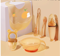 Ensemble de biberons en silicone sans BPA, bol à ventouse, assiette pour bébé, ensemble d'alimentation en silicone pour bébé